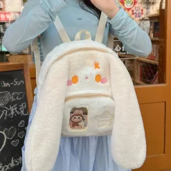 Floppy Bunny Ear Plush Book Bag