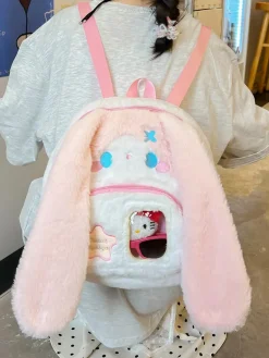Floppy Bunny Ear Plush Book Bag