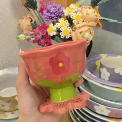 Floral Ceramic Dessert Bowl