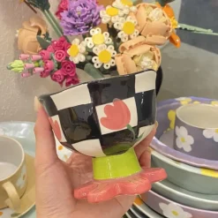 Floral Ceramic Dessert Bowl
