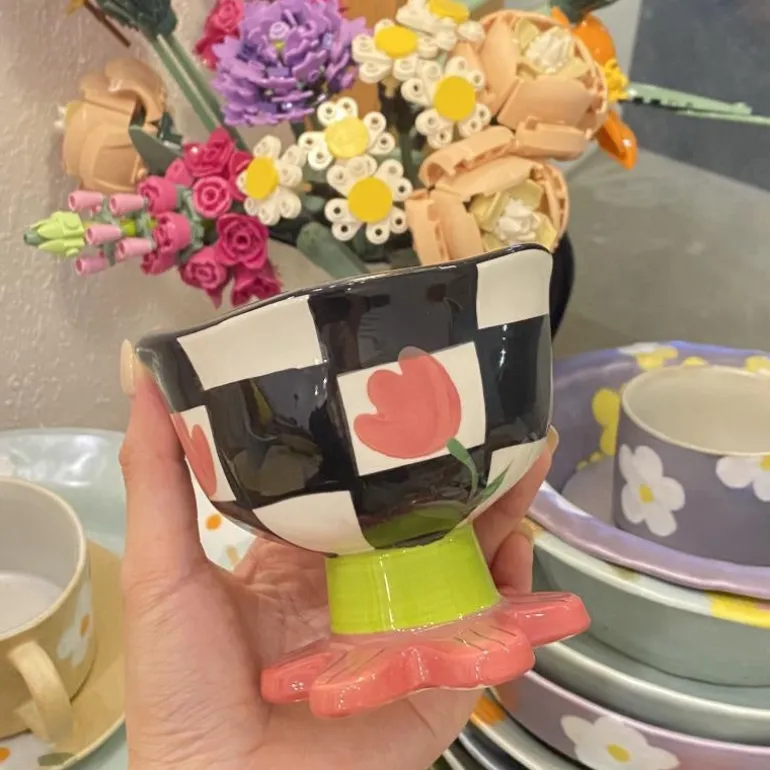 Floral Ceramic Dessert Bowl