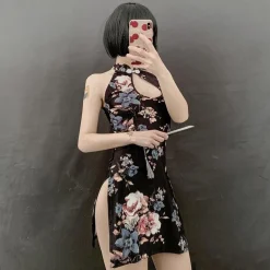 Floral Cheongsam Dress
