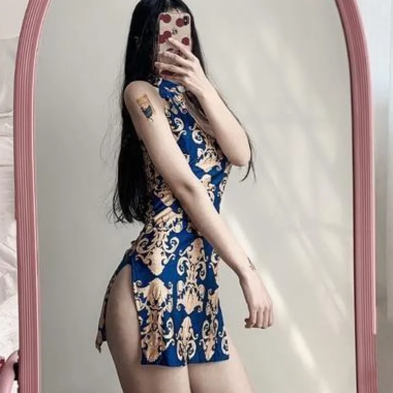 Floral Cheongsam Dress