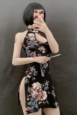 Floral Cheongsam Dress