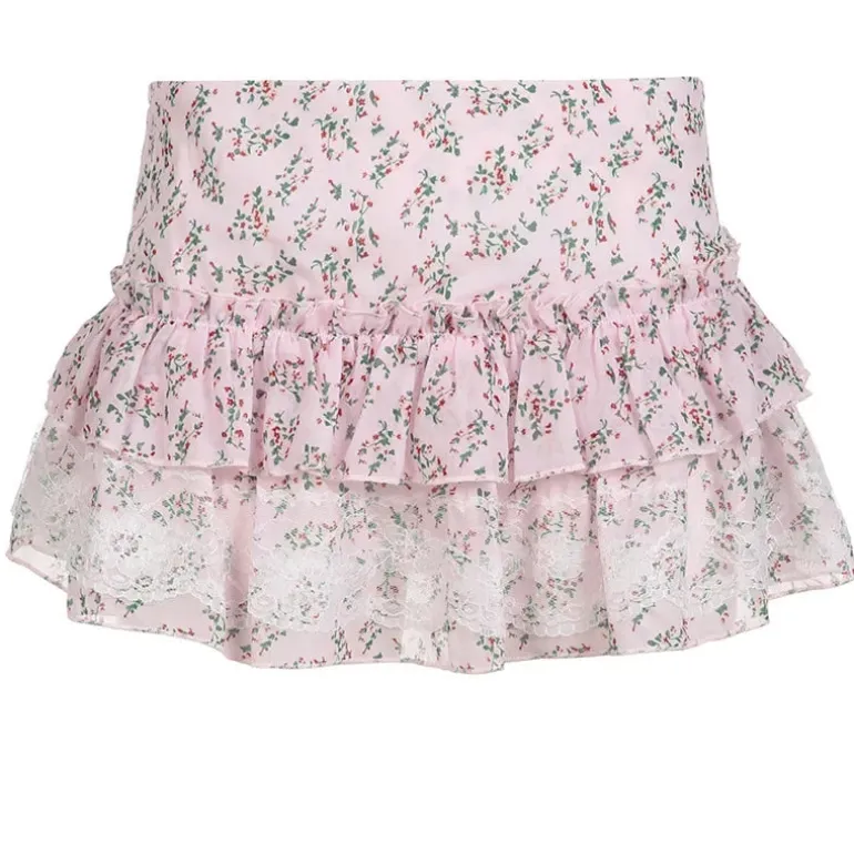 Floral Print Babydoll Skirt