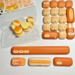 Fluffy Bread Bun Keycaps Set