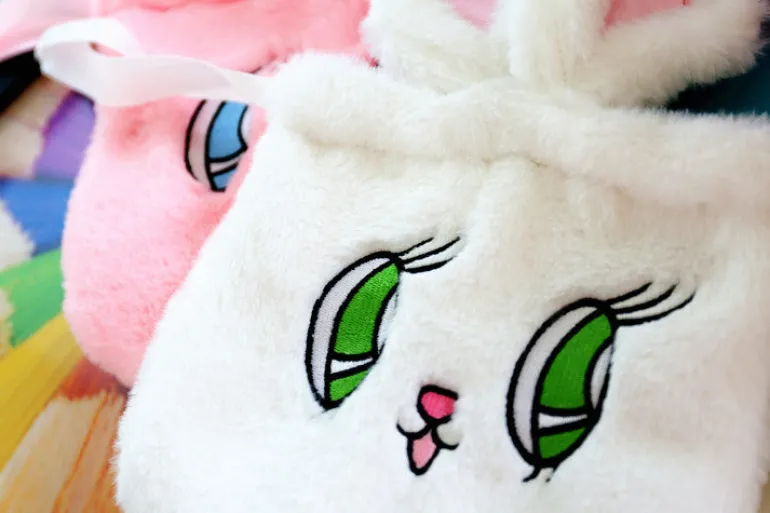 Fluffy Bunny Drawstring Bag
