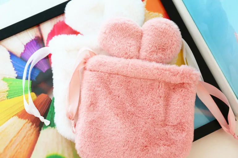 Fluffy Bunny Drawstring Bag