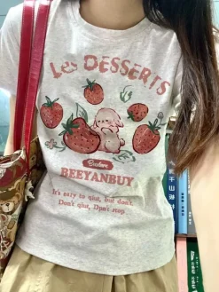 French Strawberry Bunny Tee