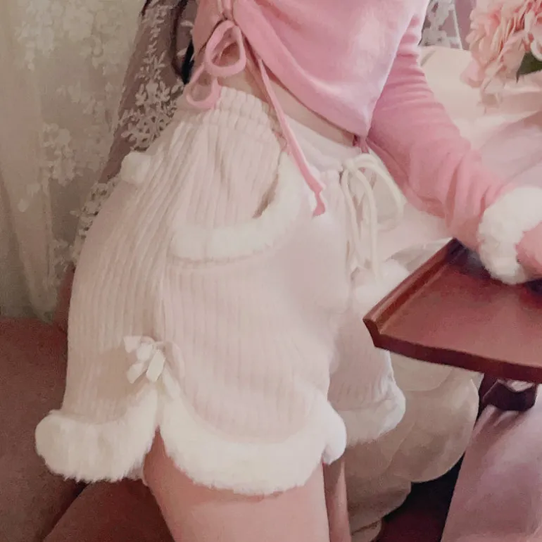 Fur Trimmed Dollette Shorts