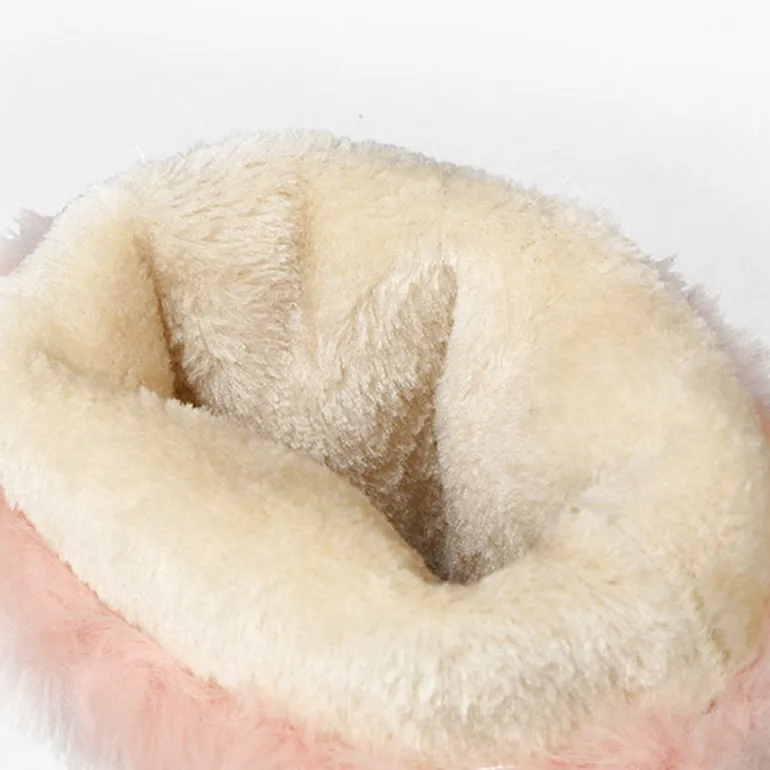 Furry Pink Bow Boots