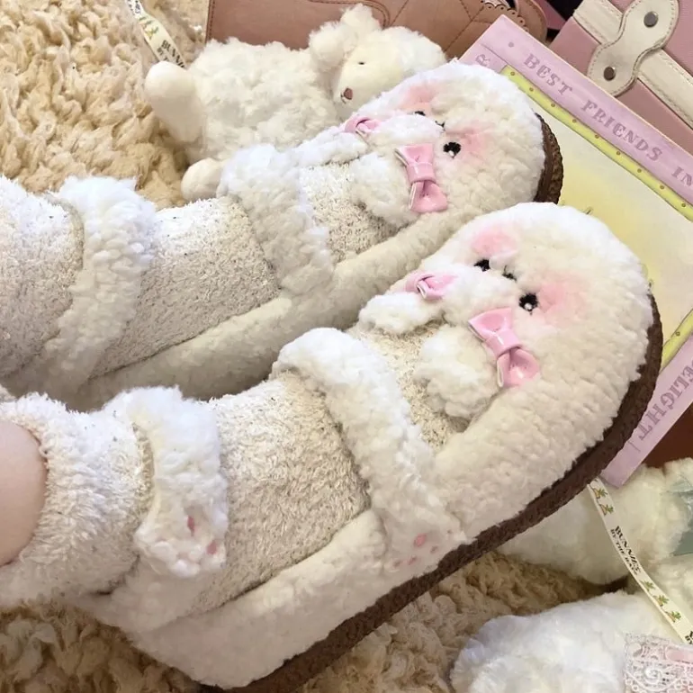 Fuzzy Bear Mary Janes