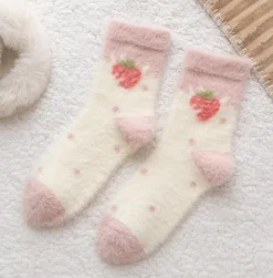 Fuzzy Berry Socks