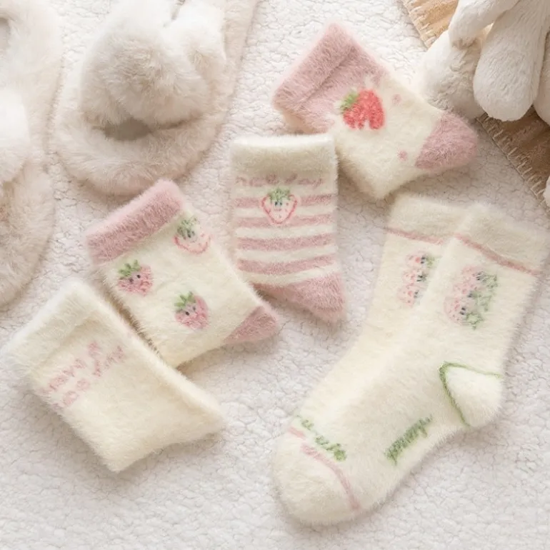 Fuzzy Berry Socks