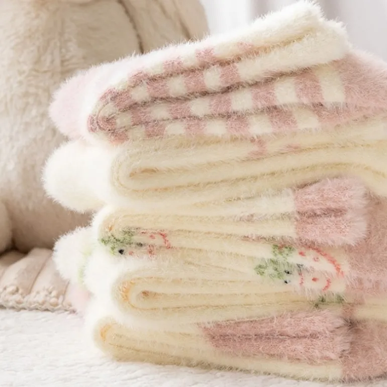 Fuzzy Berry Socks