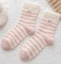 Fuzzy Berry Socks