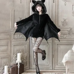 Fuzzy Black Bat Costume Set