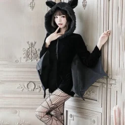 Fuzzy Black Bat Costume Set