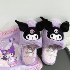 Fuzzy Bunny Embroidered Slippers