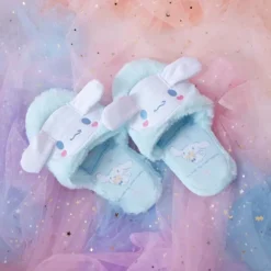 Fuzzy Bunny Embroidered Slippers