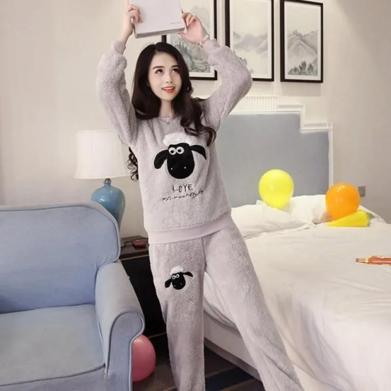 Fuzzy Flannel Pajama Sets