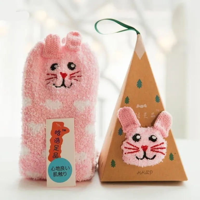 Fuzzy Holiday Animal Socks