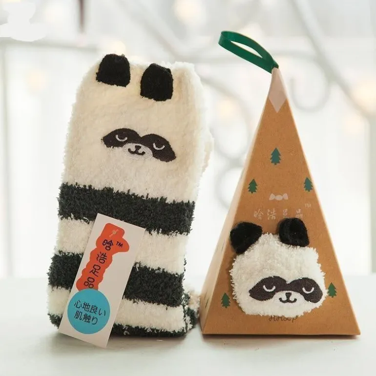 Fuzzy Holiday Animal Socks