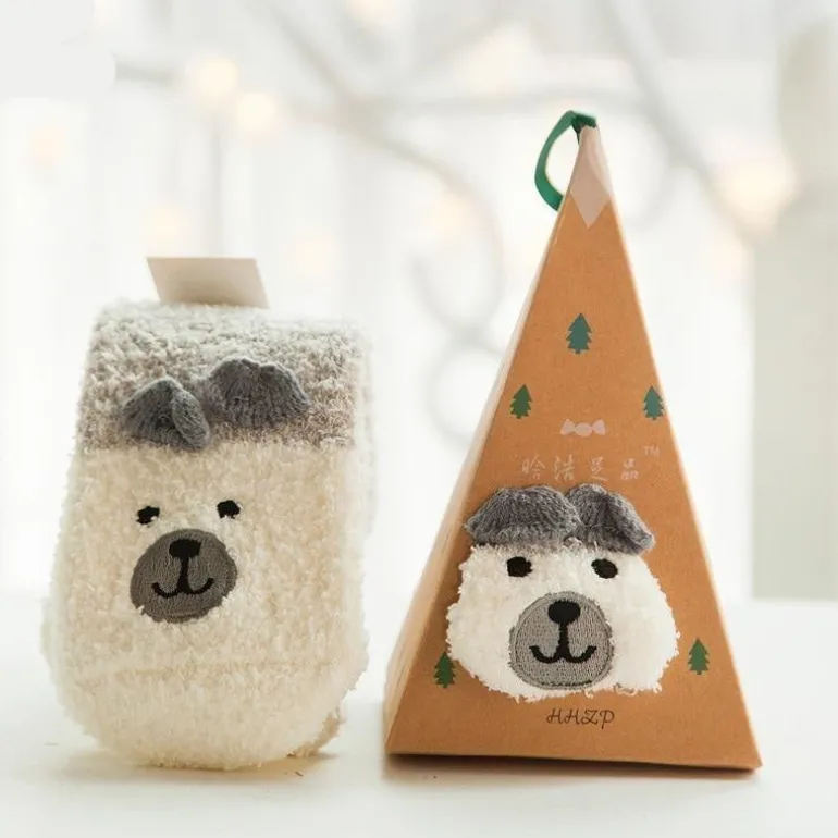 Fuzzy Holiday Animal Socks