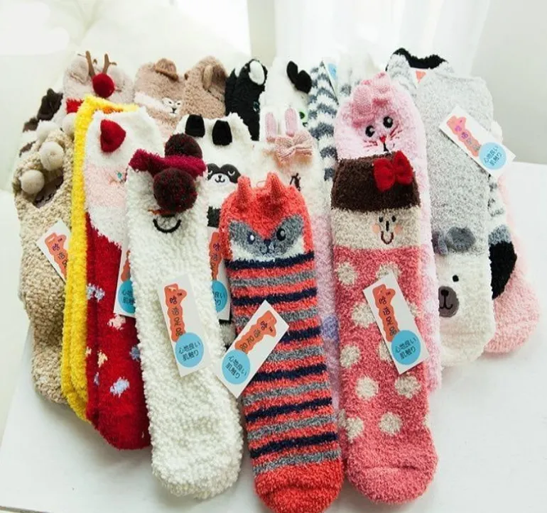 Fuzzy Holiday Animal Socks