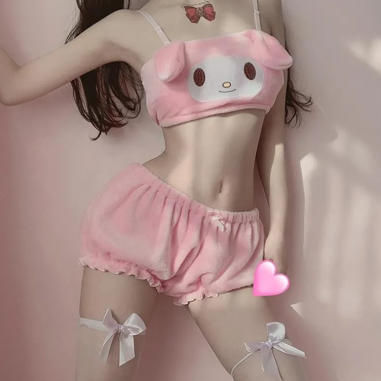 Fuzzy Kawaii Lingerie Set