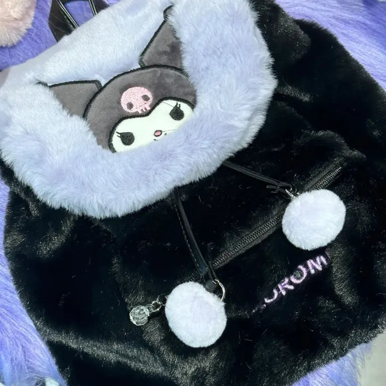 Fuzzy Kawaii Pompom Backpacks