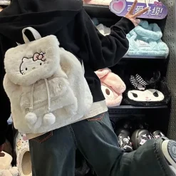 Fuzzy Kawaii Pompom Backpacks