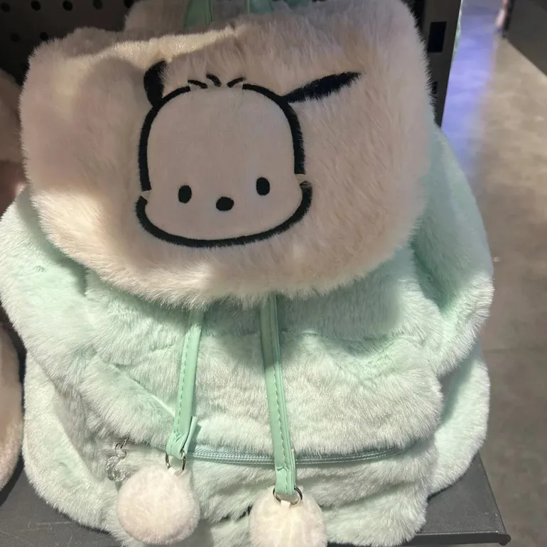 Fuzzy Kawaii Pompom Backpacks
