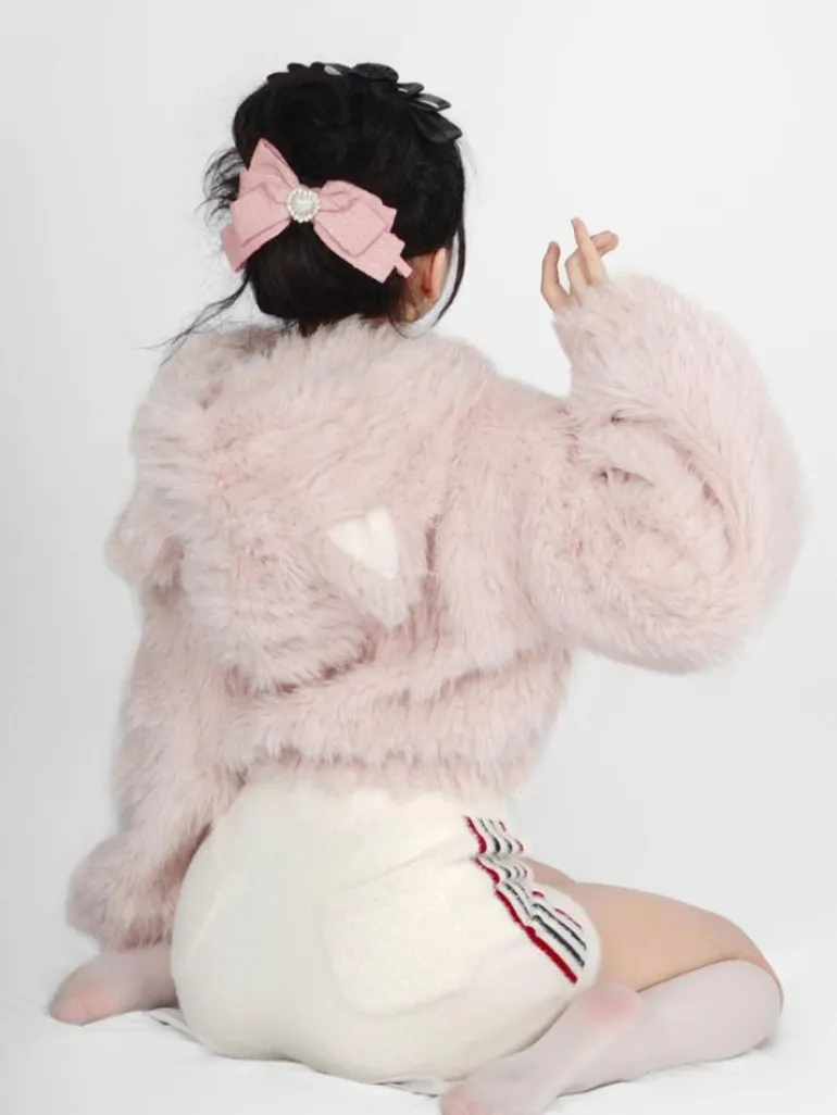 Fuzzy Kitten Cropped Hoodie