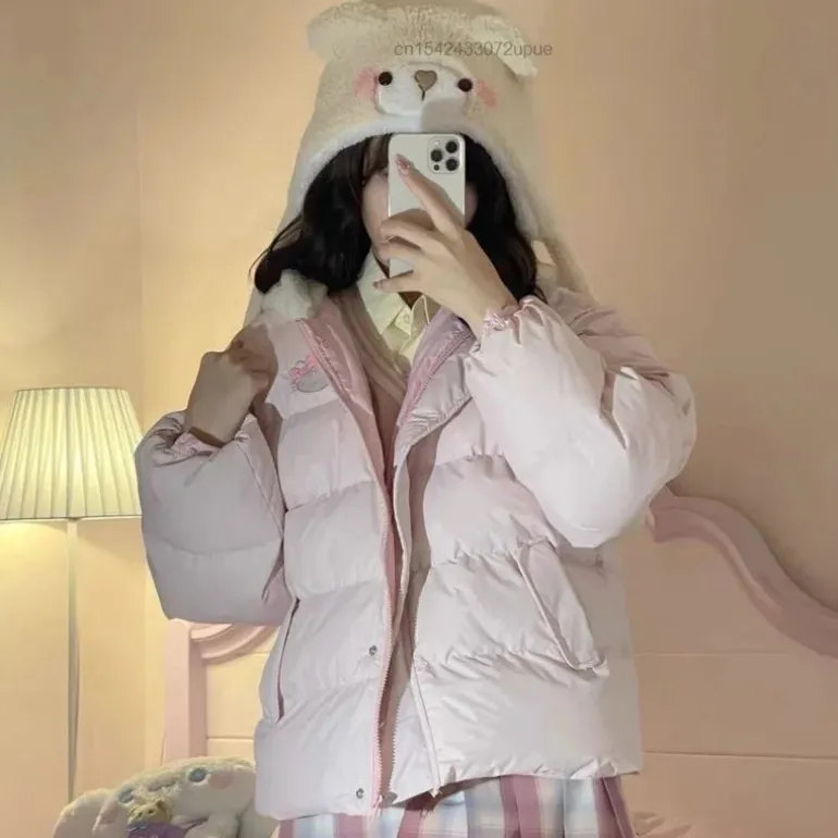 Fuzzy Kitty Bomber Puffer Jacket
