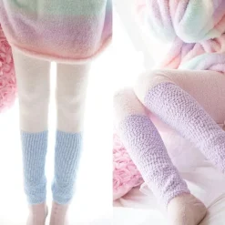Fuzzy Pastel Long John Leggings
