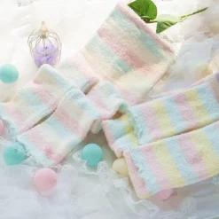 Fuzzy Pastel Long John Leggings