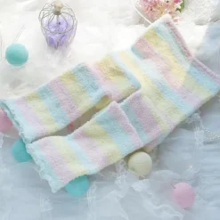 Fuzzy Pastel Long John Leggings