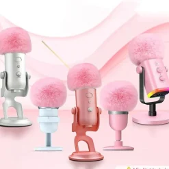 Fuzzy Pink Foam Microphone Dust Muff Cover