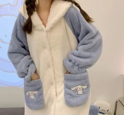 Fuzzy Puppy Pajama Night Dress Set