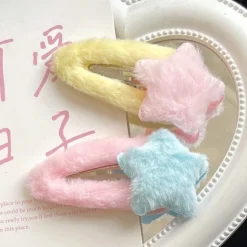 Fuzzy Star Hair Clips