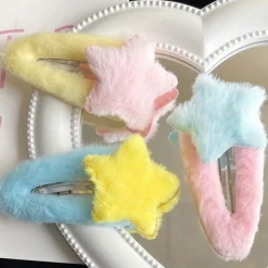Fuzzy Star Hair Clips