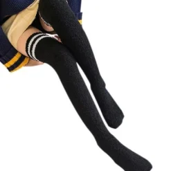 Fuzzy Striped Thigh Highs