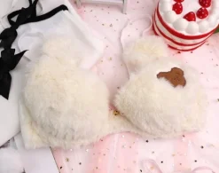 Fuzzy Teddy Bear Lingerie Set