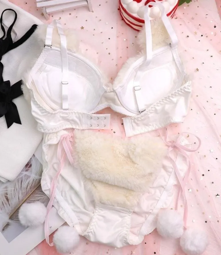 Fuzzy Teddy Bear Lingerie Set