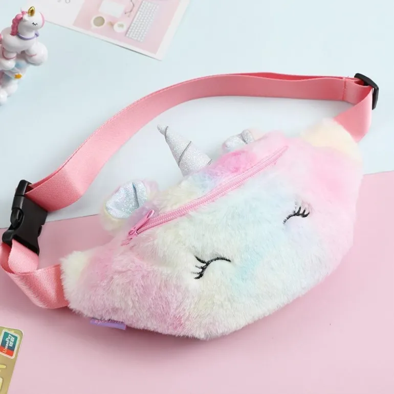 Fuzzy Unicorn Fanny Packs