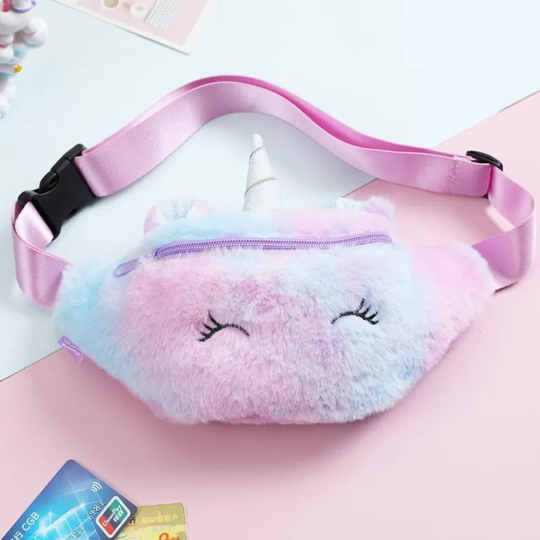 Fuzzy Unicorn Fanny Packs