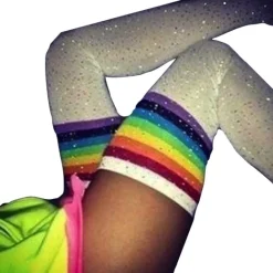 Glitter Rainbow Thigh Highs