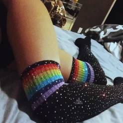 Glitter Rainbow Thigh Highs