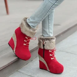 Glitter Wedge Booties